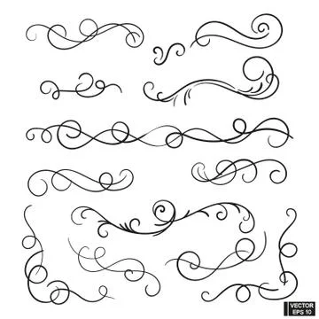 Set of curls and scrolls Stockillustratie