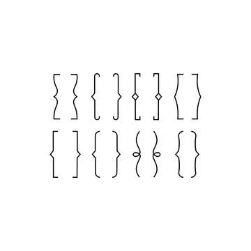Set of curly brackets icons. Vector illustration eps 10 Stock Illustration
