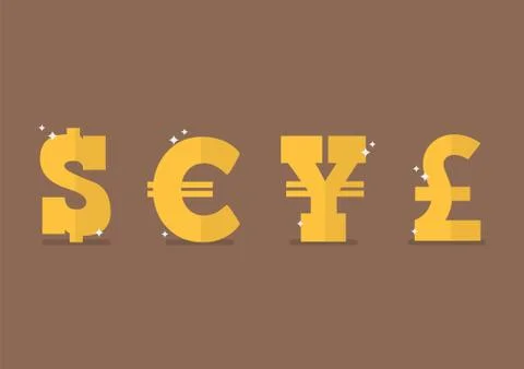 Set of currency icon Stock Illustration
