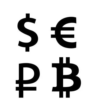 Set of currency symbols - Vector flat icons Stock Illustration