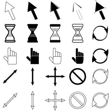Set of cursors icons Stock Illustration