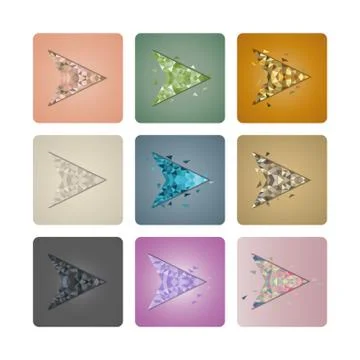 Set cursors of triangles, vector illustration. Illustrazione stock
