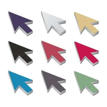 Set cursors, vector illustration. Illustrazione stock