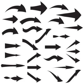 Set of curved arrow icons Vector illustration Stock Illustration