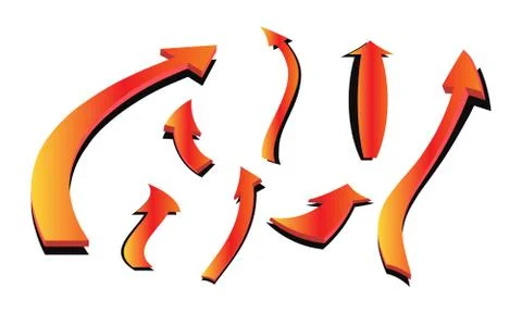 Set of curved arrow Stock Illustration