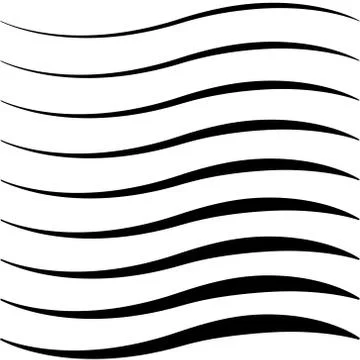 Set of curved calligraphic lines strips, ribbon twisting vector, as a road Stock Illustration