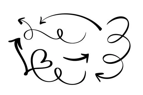 Set Curved Wavy Arrow. Design Simple Vector Illustration for Bundle Projects Illustrazione stock