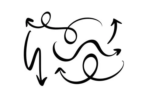 Set Curved Wavy Arrow. Simple for Vector Illustration Bundle Design Projects Stock Illustration