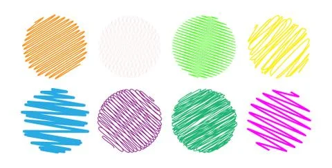 Set of curves in the form of a circle for decoration and design. Illustrazione stock