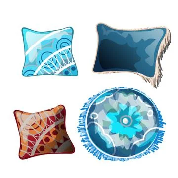 Set of cushions for the interior. Vector illustration. Stock Illustration