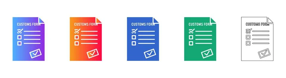 Set of Customs Form Icons Stock Illustration