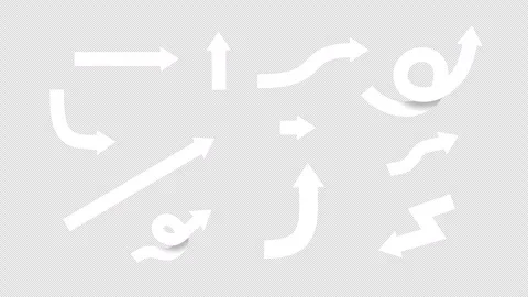 A Set of cute arrows: chubby motion graphic animation of a clean minimal style Stockbeeldmateriaal 274326143