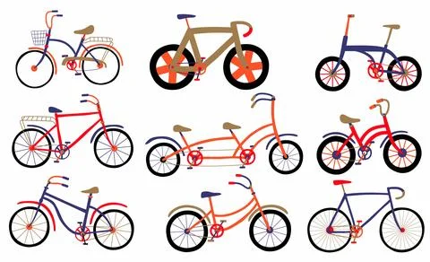 Set of cute bicycle . vector illustration Stock Illustration