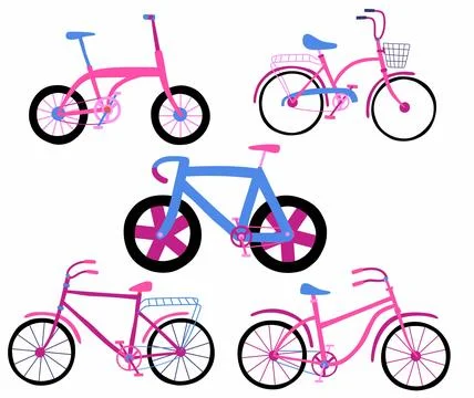 Set of cute bicycle . vector illustration イラスト素材