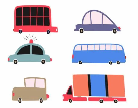 Set of cute car . vector illustration Stock Illustration