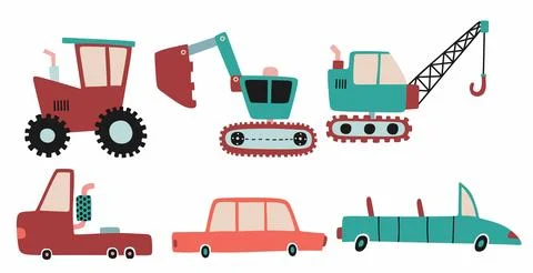 Set of cute car . vector illustration Stock Illustration