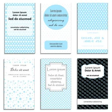 Set of cute cards with dots theme design Stock Illustration