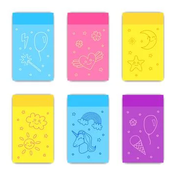 Set of cute cards. Stock Illustration