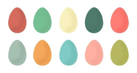 Set of cute colorful Easter eggs. Traditional religious Easter symbols. Dec.. Stock Illustration