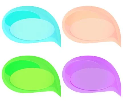 Set of cute colorful speech bubbles Stock Illustration