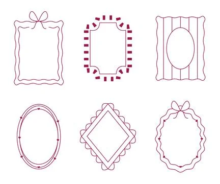 Set of cute decorative frames and borders vector illustration Illustrazione stock