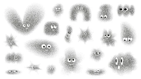 Set of cute dotted grain gradient shapes Illustrazione stock