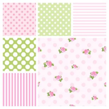 Set of cute Easter, birthday celebration patterns Stock Illustration
