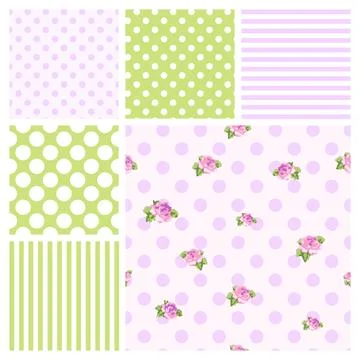 Set of cute Easter, birthday celebration patterns Stock Illustration