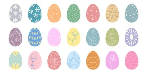 Set of cute Easter eggs Stock Illustration