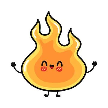 Set of cute flame characters showing emotions Stock-Illustration