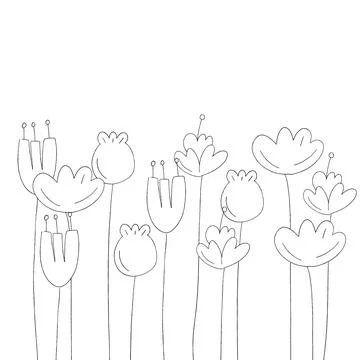 Set of cute flowers Illustrazione stock
