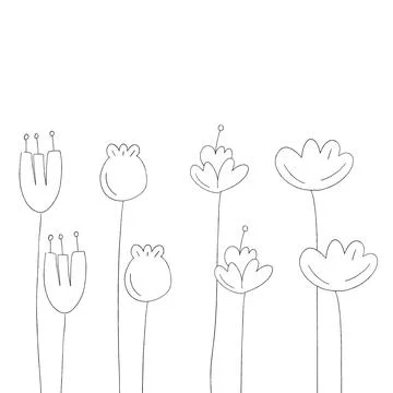 Set of cute flowers Stock Illustration