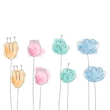Set of cute flowers Stock-Illustration