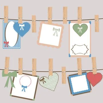Set of cute frames for girls Stock Illustration