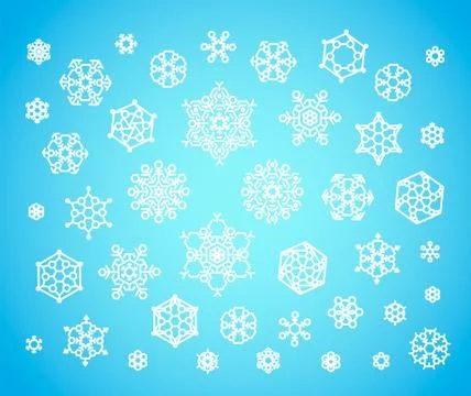 Set of cute geometric snowflakes vector illustration Stock Illustration