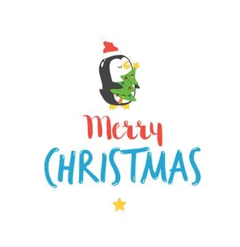 Set of cute penguins. Vector illustration Stock Illustration