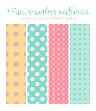 Set of cute seamless patterns Stock Illustration