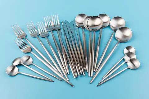 Set cutlery of fork, spoon and knife. for your design. 스톡 사진