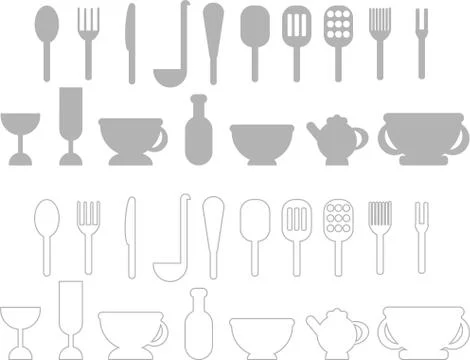 A set of cutlery. Vector illustration. Stock Illustration