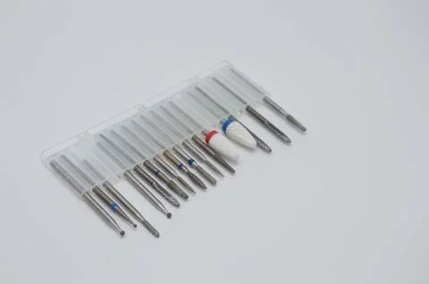 A set of cutters of different sizes in a stand container for hardware manic.. Stock Photos
