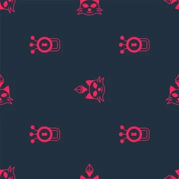 Set Cyber security and NFT Digital crypto art on seamless pattern. Vector Stock Illustration