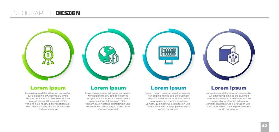 Set Cyber security, NFT Digital crypto art, Binary code and . Business Stock Illustration
