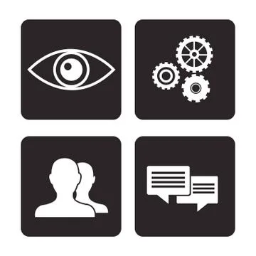 Set cyber security protection data technology 스톡 일러스트