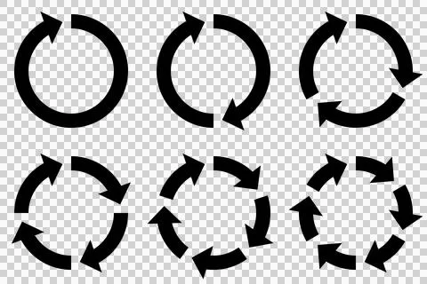 Set of cycle diagram icon made of arrows Stock Illustration