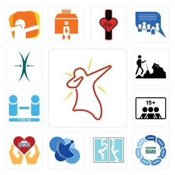 Set of dab, discussion board, broken glass, telecom, car dealer, number playe Free Stock Illustration