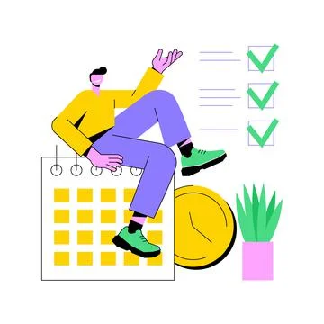 Set up daily schedule abstract concept vector illustration. イラスト素材