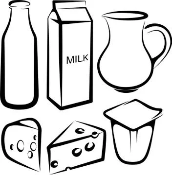 Set of dairy products Stock Illustration