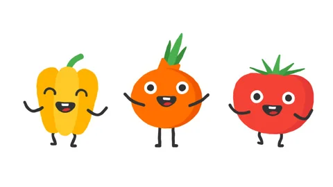 Set dancing vegetables pepper onion tomato. Loop animation. Alpha channel. Stock Footage 93339098