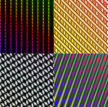 Set of dark abstract spectrum background lines. Vector Stock Illustration