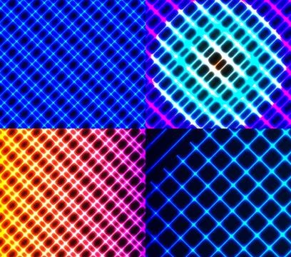 Set of dark abstract spectrum background lines. Vector Stock Illustration